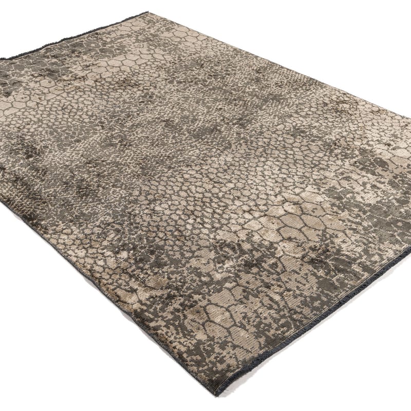 Velours slangenprint vloerkleed - Snake 23 - Grey
