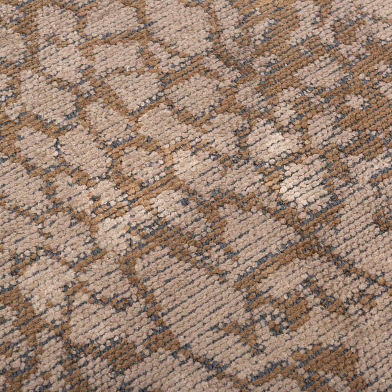 Velours slangenprint vloerkleed - Snake 16 - Golden Brown