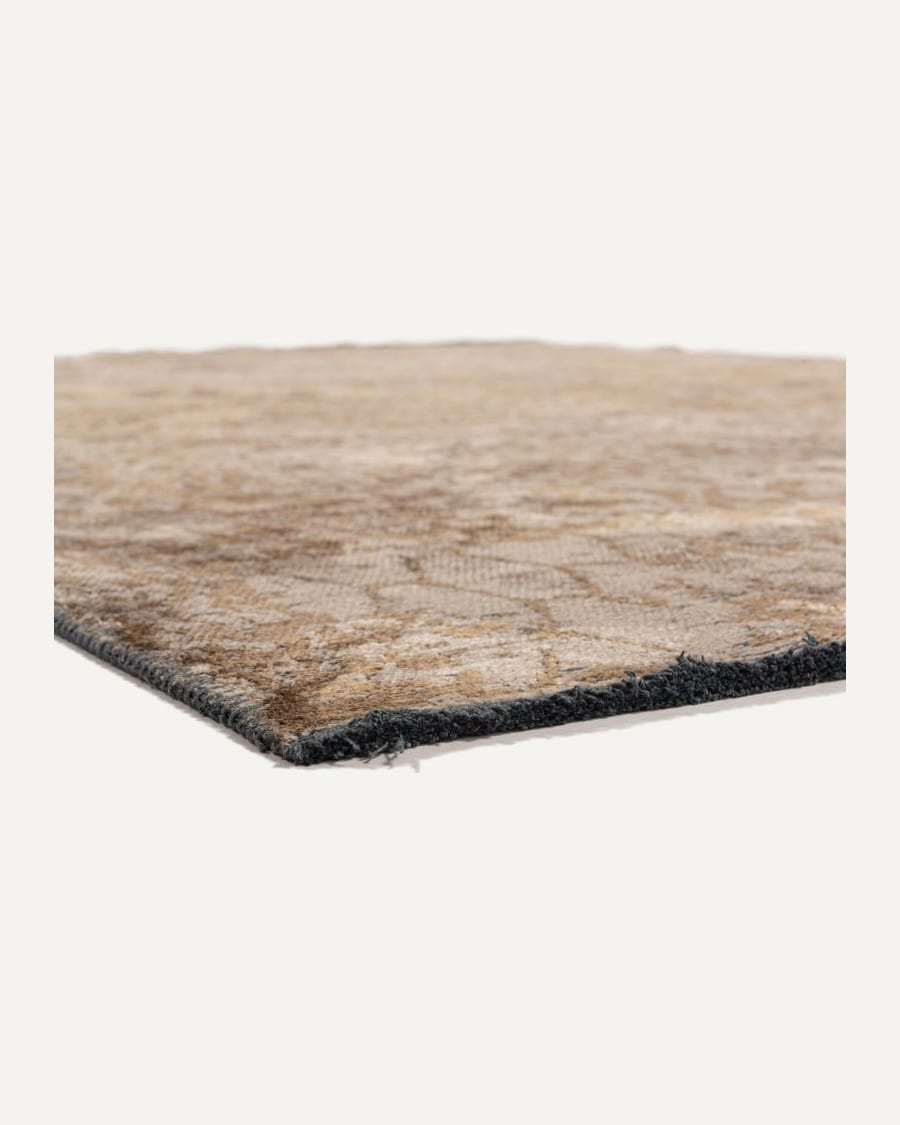Velours slangenprint vloerkleed - Snake 16 - Golden Brown