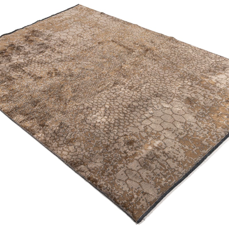 Velours slangenprint vloerkleed - Snake 16 - Golden Brown