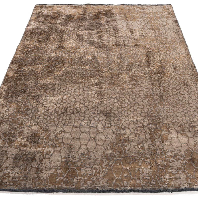 Velours slangenprint vloerkleed - Snake 16 - Golden Brown