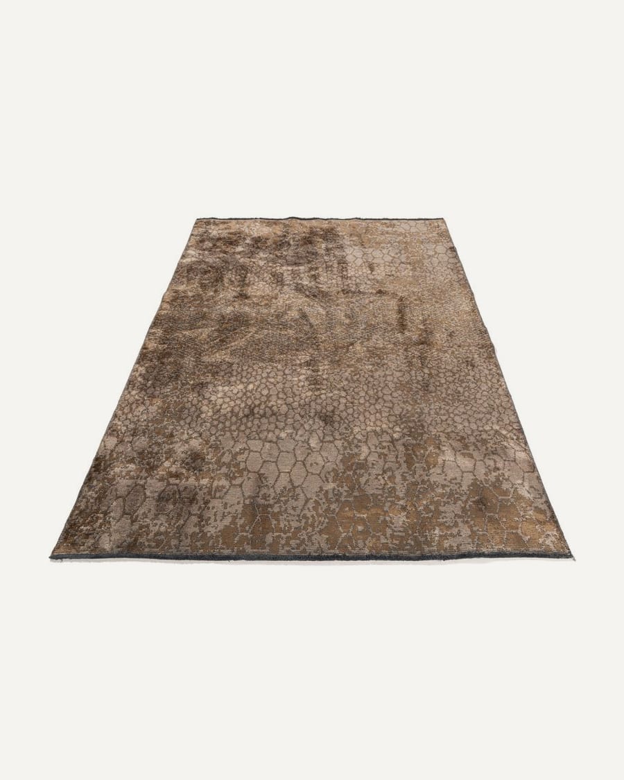 Velours slangenprint vloerkleed - Snake 16 - Golden Brown