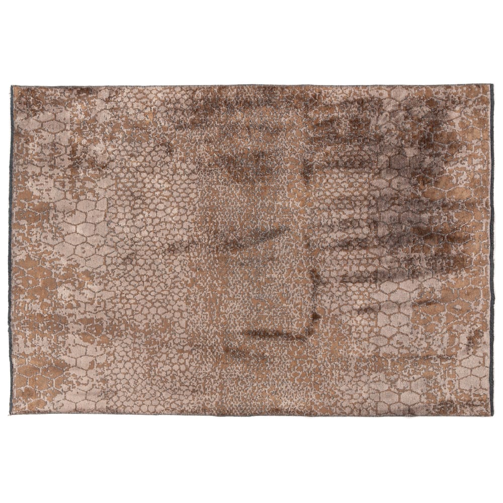 Velours slangenprint vloerkleed - Snake 16 - Golden Brown