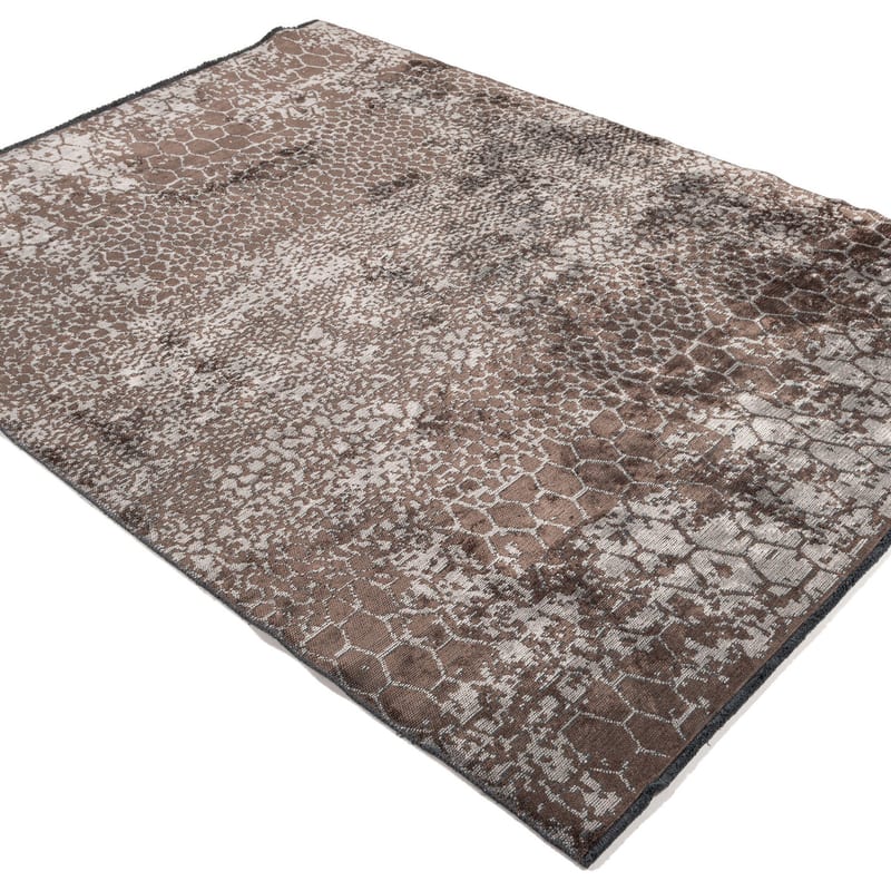 Velours slangenprint vloerkleed - Snake 18 Taupe