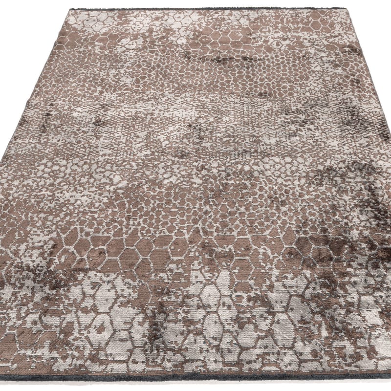 Velours slangenprint vloerkleed - Snake 18 Taupe