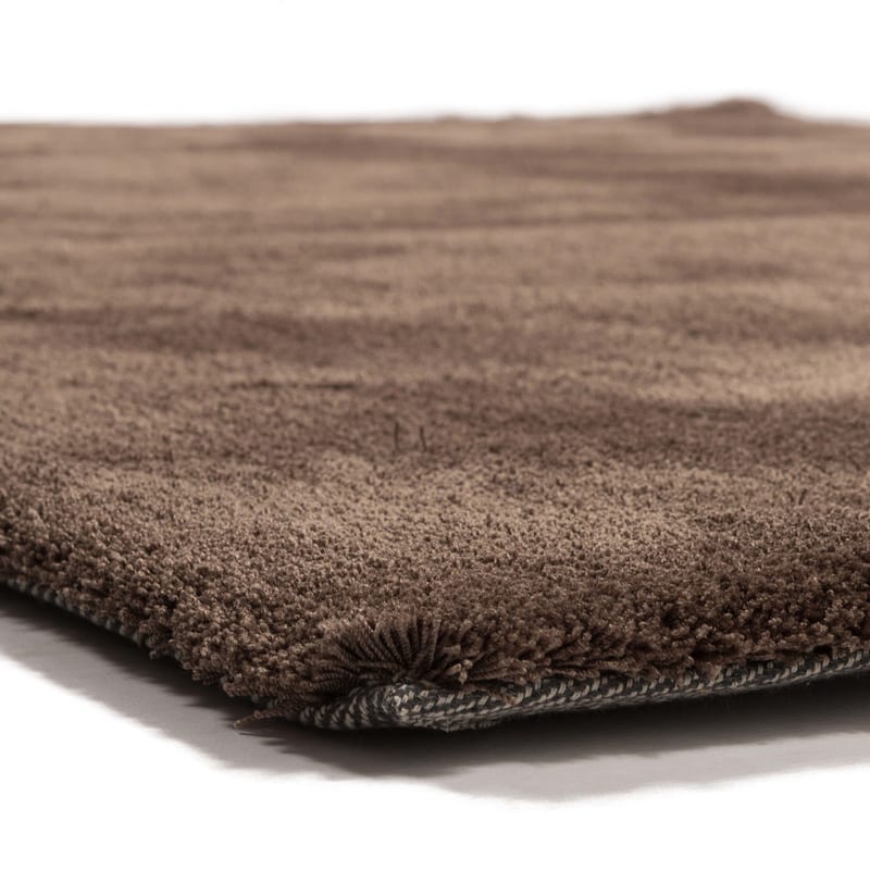 Sandro 18 - Hoogpolig vloerkleed in Chocolate Brown