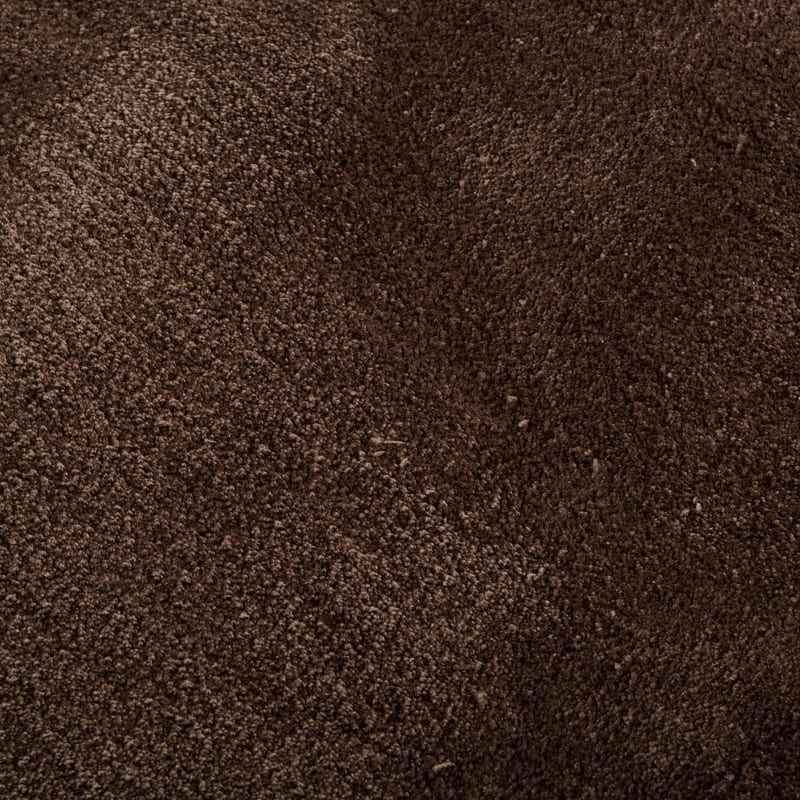Sandro 18 - Rond velours vloerkleed Chocolate Brown