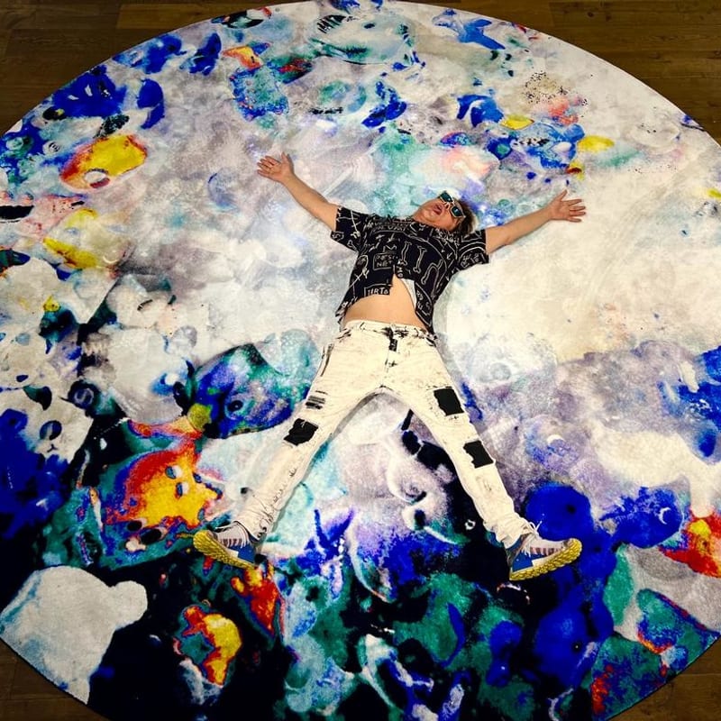 Rond vloerkleed Play Alive Blue 95 - Fred van Leer X Bram Reijnders