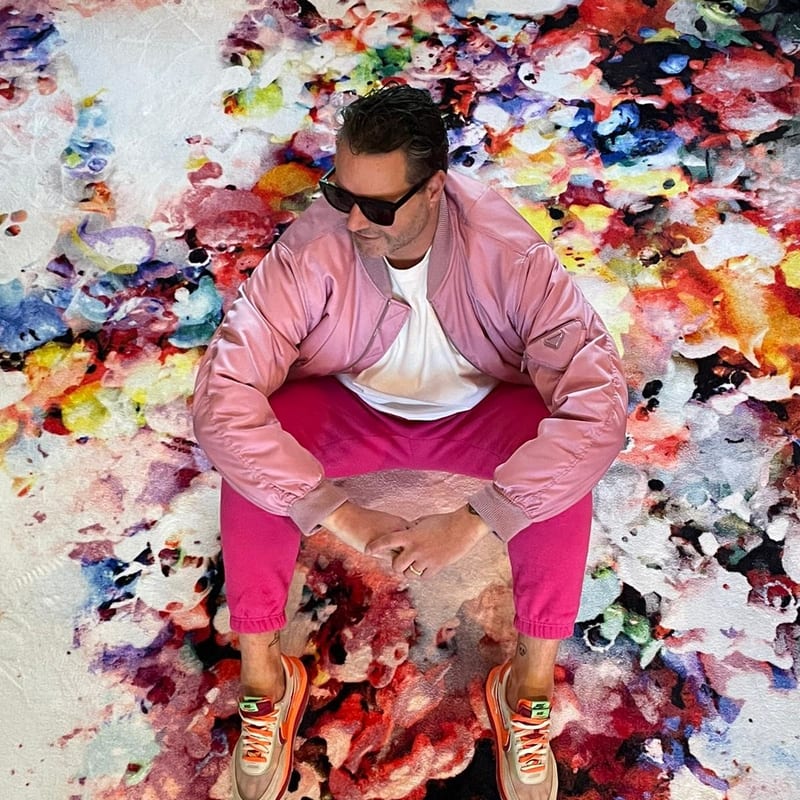 Rond vloerkleed Play Alive Pink 93 by Fred van leer X Bram Reijnders