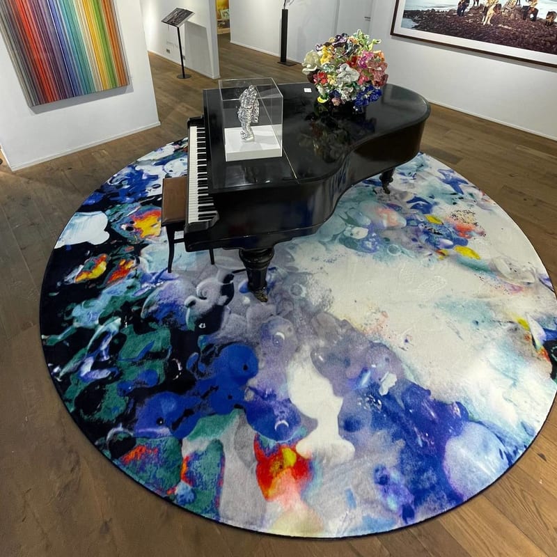 Rond vloerkleed Play Alive Blue 95 - Fred van Leer X Bram Reijnders