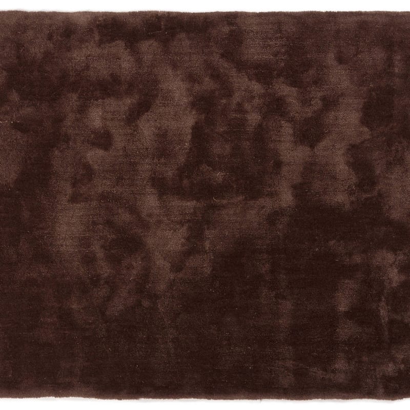 Sandro 18 - Rond velours vloerkleed Chocolate Brown