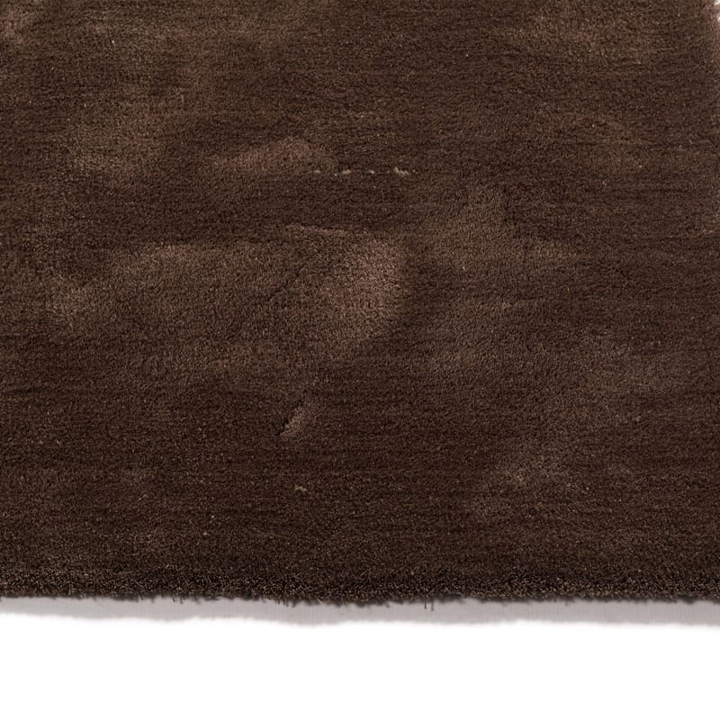 Sandro 18 - Rond velours vloerkleed Chocolate Brown