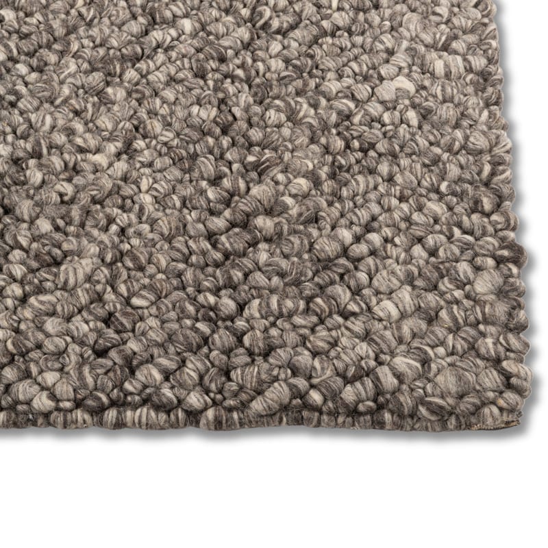 Nelson Knots 23 - Handgeknoopt vloerkleed van 100% wollen garen in Grijze-mix kleursamenstelling