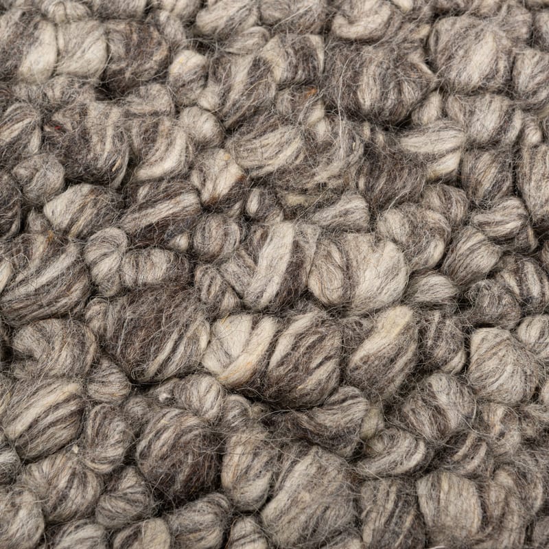 Nelson Knots 23 - Handgeknoopt vloerkleed van 100% wollen garen in Grijze-mix kleursamenstelling