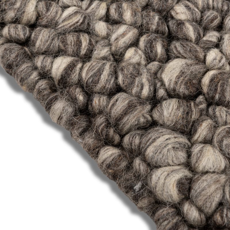 Nelson Knots 23 - Handgeknoopt vloerkleed van 100% wollen garen in Grijze-mix kleursamenstelling