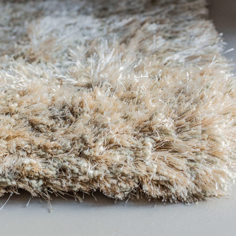 Dime 12 - Luxe Hoogpolig vloerkleed in Beige / Zand