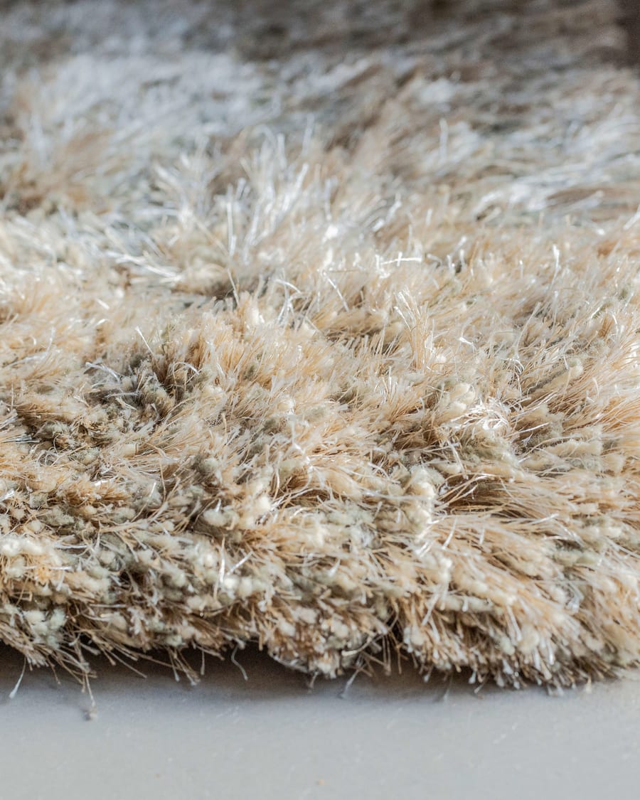 Dime 12 - Luxe Hoogpolig vloerkleed in Beige / Zand
