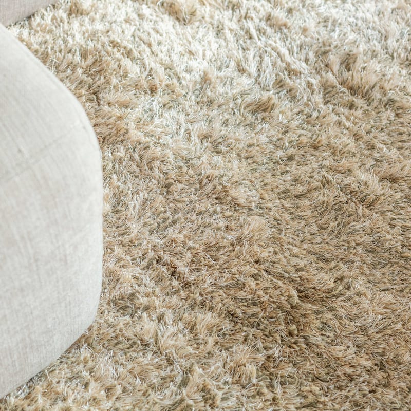 Dime 12 - Luxe Hoogpolig vloerkleed in Beige / Zand