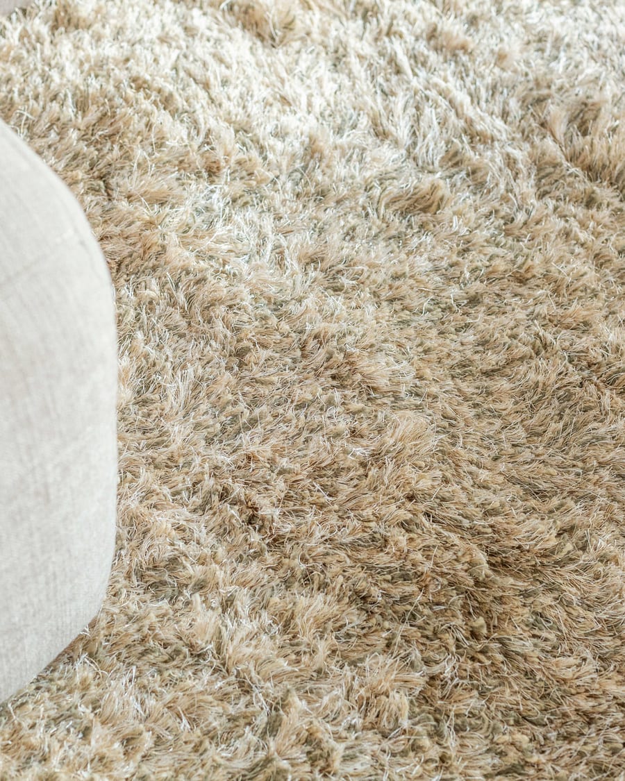Dime 12 - Luxe Hoogpolig vloerkleed in Beige / Zand