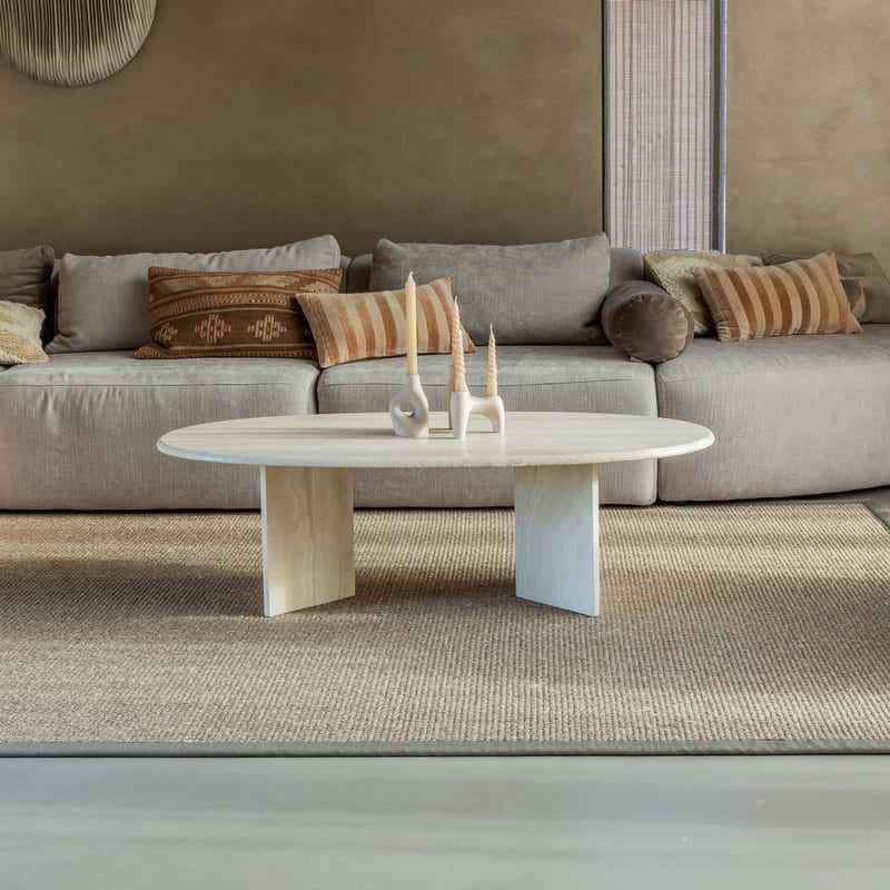 Lago Sisal 21 - Prachtig sisal vloerkleed in het zilvergrijs met taupe band