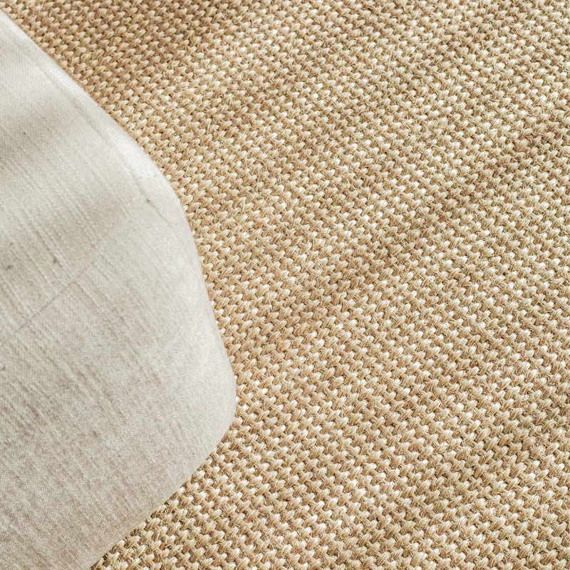 Lago Sisal 21 - Prachtig sisal vloerkleed in het zilvergrijs met taupe band