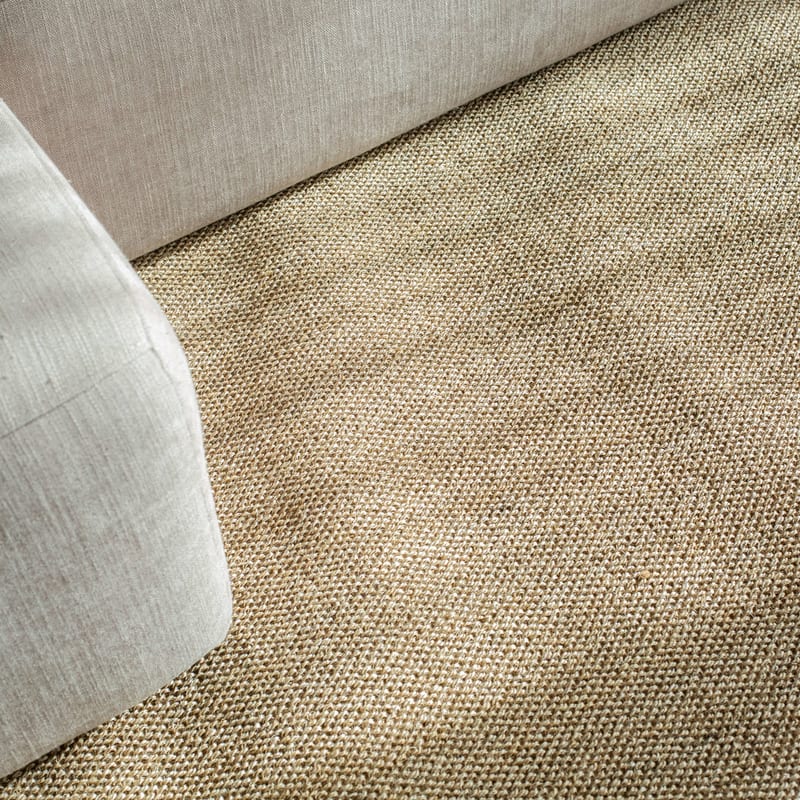 Luisa 13 - Uniek Sisal vloerkleed in Beige met crèmekleurige band