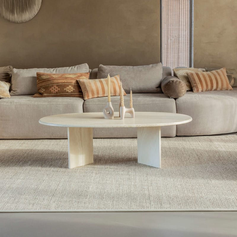 Luxor 13 - Wollen vloerkleed Beige en Grijs mix