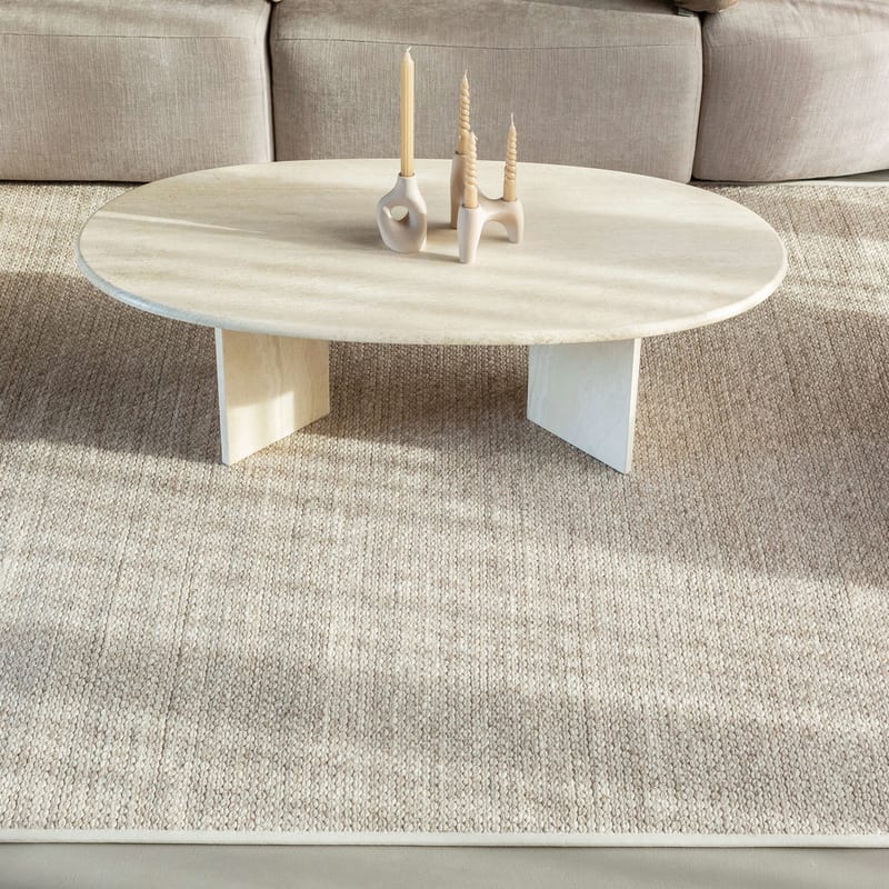 Luxor 13 - Wollen vloerkleed Beige en Grijs mix