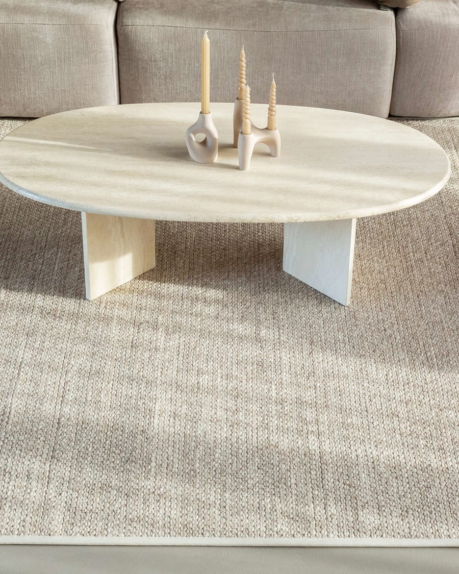 Luxor 13 - Wollen vloerkleed Beige en Grijs mix