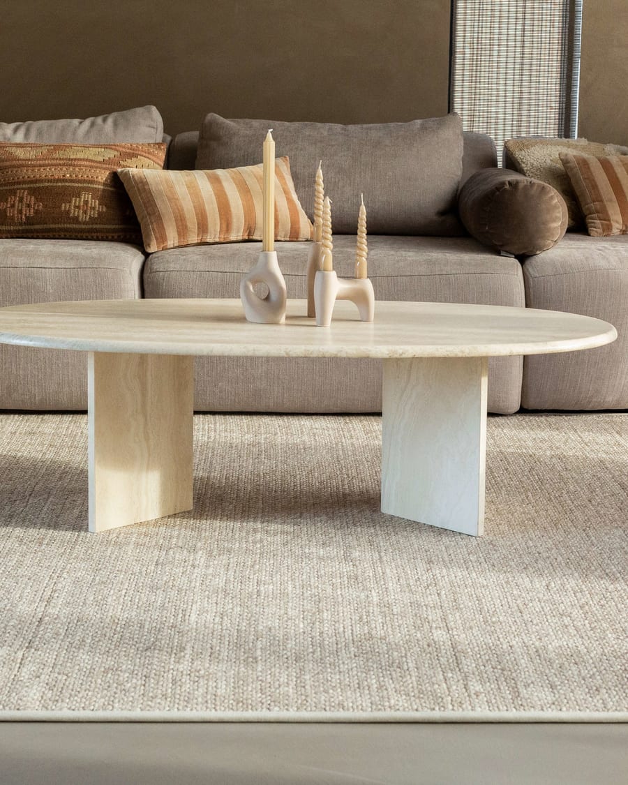 Luxor 13 - Wollen vloerkleed Beige en Grijs mix
