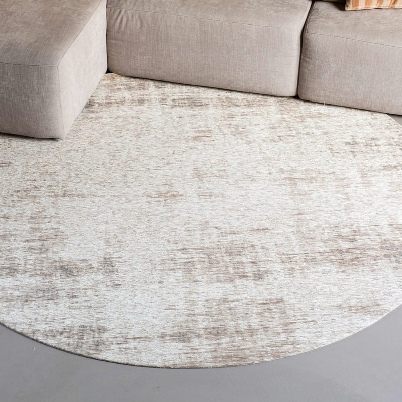 Réal 15 - Rond Vintage Vloerkleed beige