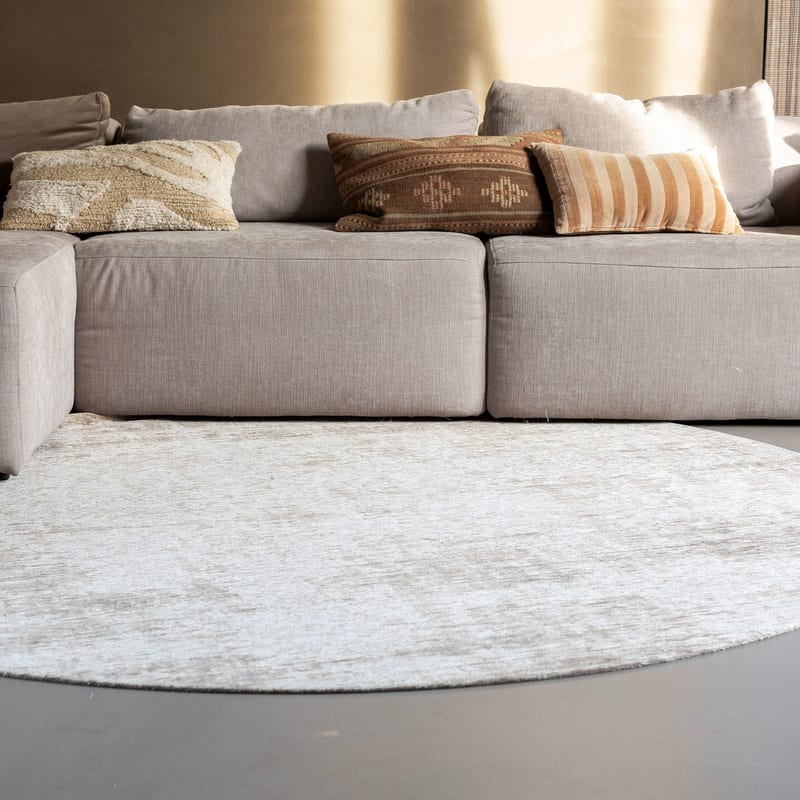 Réal 15 - Rond Vintage Vloerkleed beige
