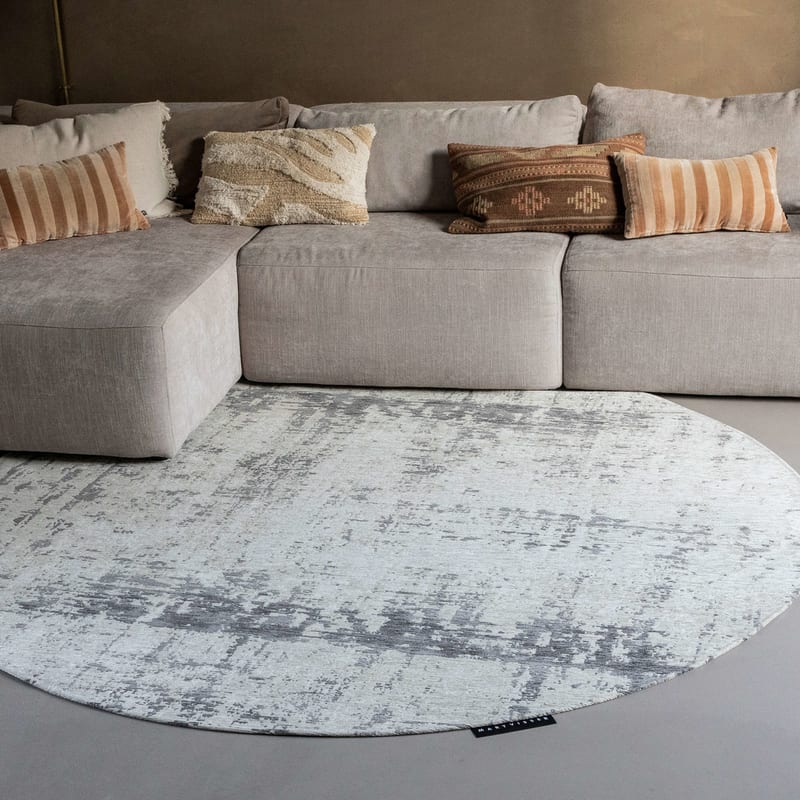 Prosper 23 Wolf Grey  - Rond vloerkleed Mart Visser