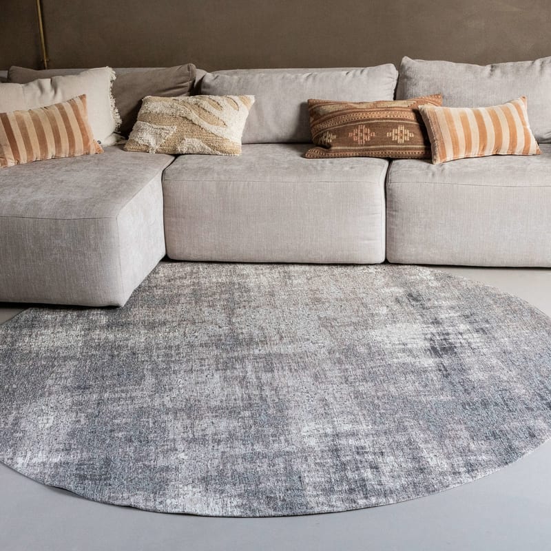 Réal 26 - Rond Vintage Vloerkleed taupe grijs