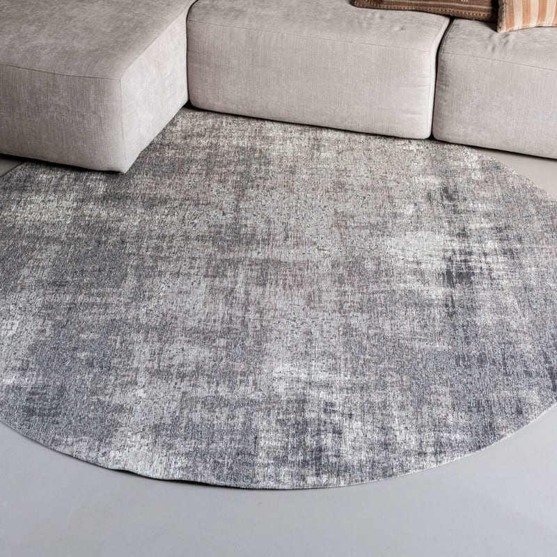 Réal 26 - Rond Vintage Vloerkleed taupe grijs