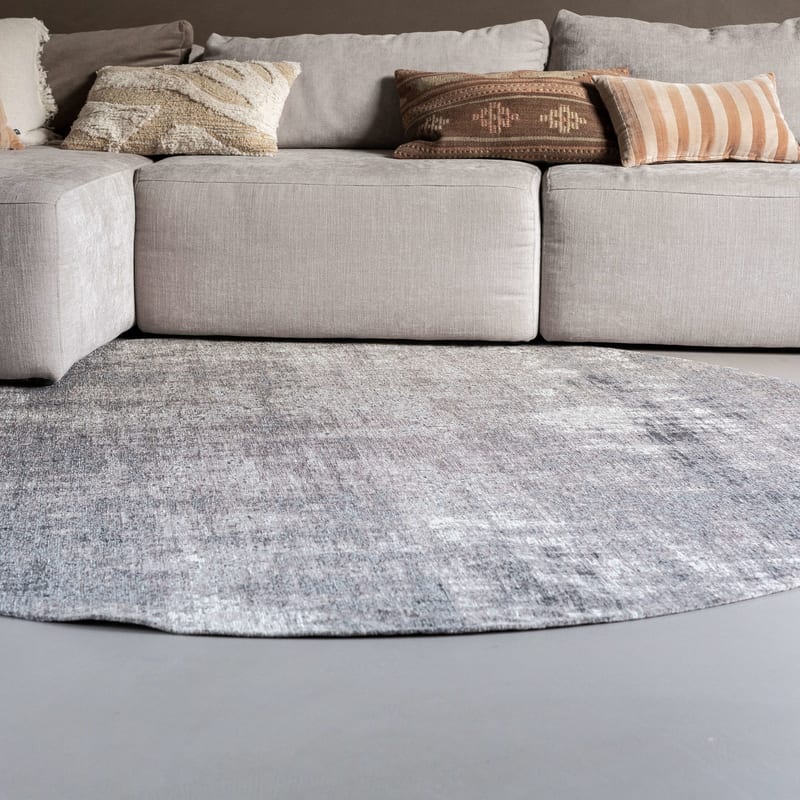 Réal 26 - Rond Vintage Vloerkleed taupe grijs
