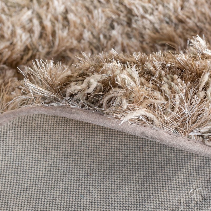 Dime 12- Rond Hoogpolig vloerkleed in Beige/Zand