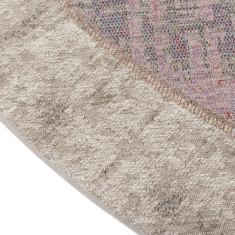 Enzo 92- Rond vintage vloerkleed mix pastel tinten