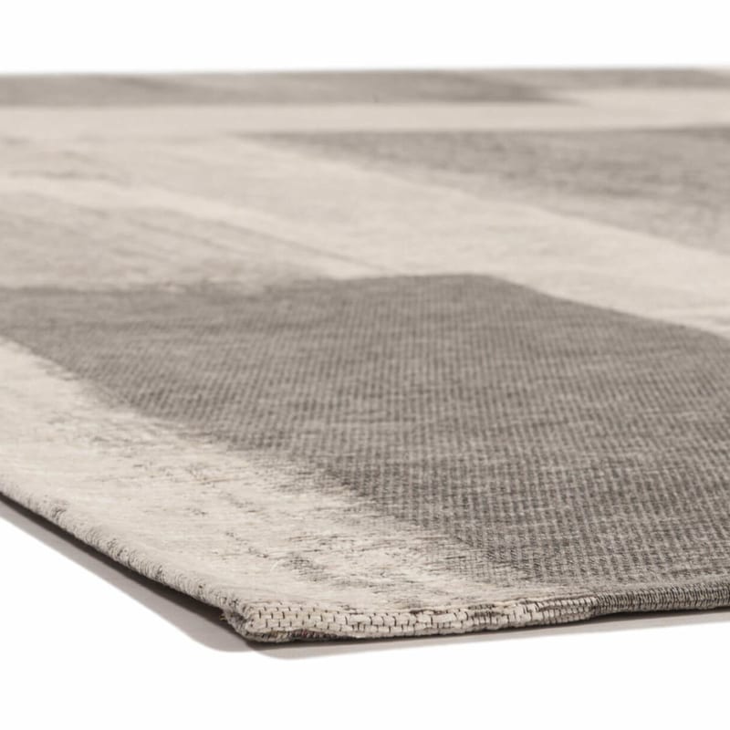 Taco 22 - Uniek vintage vloerkleed met Bruin en Grijze garen