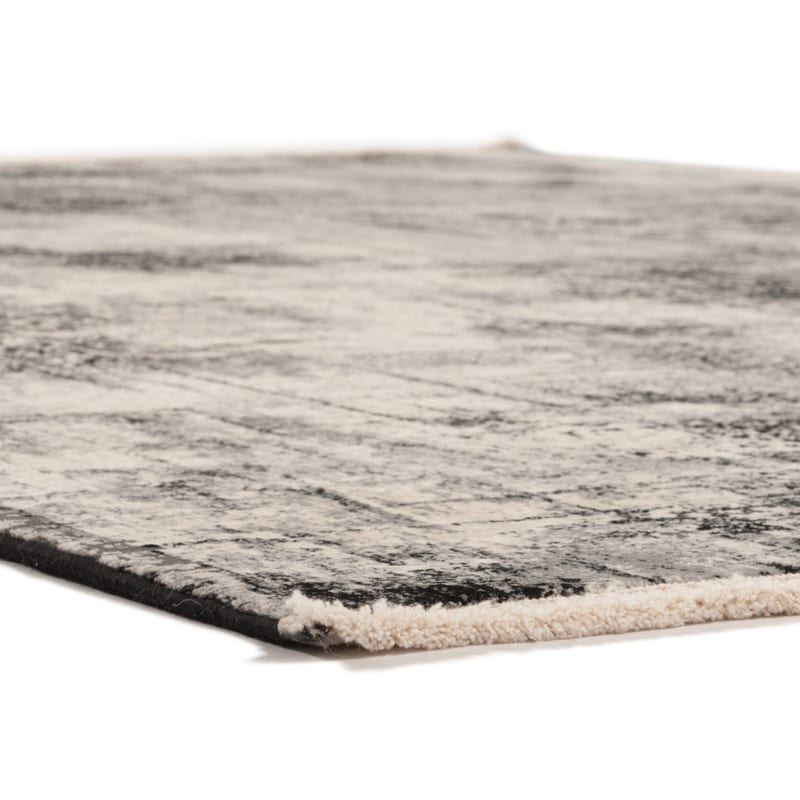 Safi 24 - Exclusief vintage tapijt in zwart en wit mix