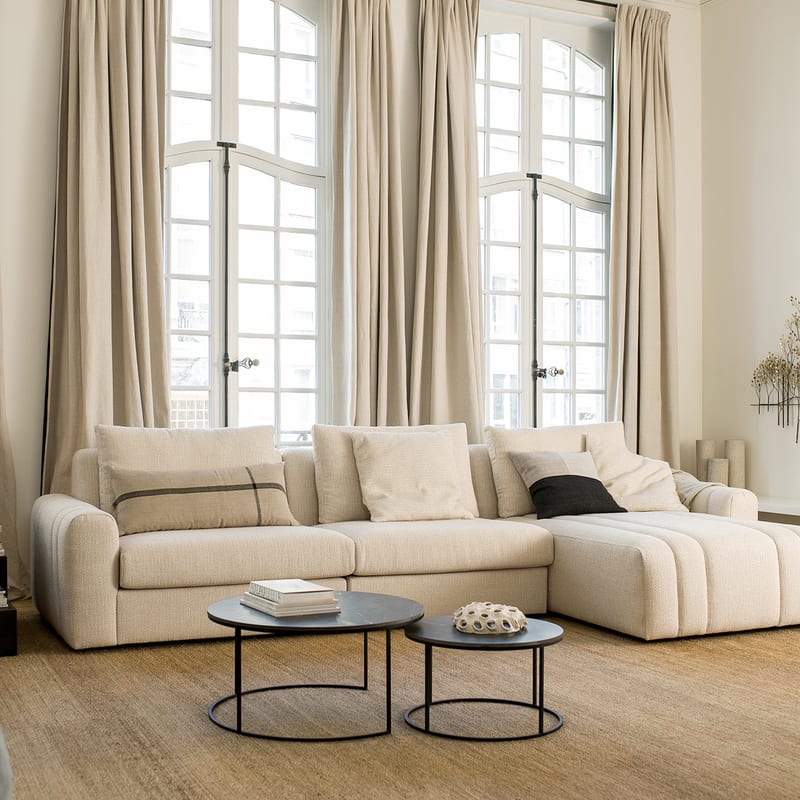 Sisal Outdoor 13 - Sisal vloerkleed voor buiten in beige met crème band