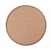 Floorpassion Luisa 22 - Uniek Sisal vloerkleed in Naturel Grijs met taupe band in het Rond Floorpassion Luisa 22 - Uniek Sisal vloerkleed in Naturel Grijs met taupe band in het Rond