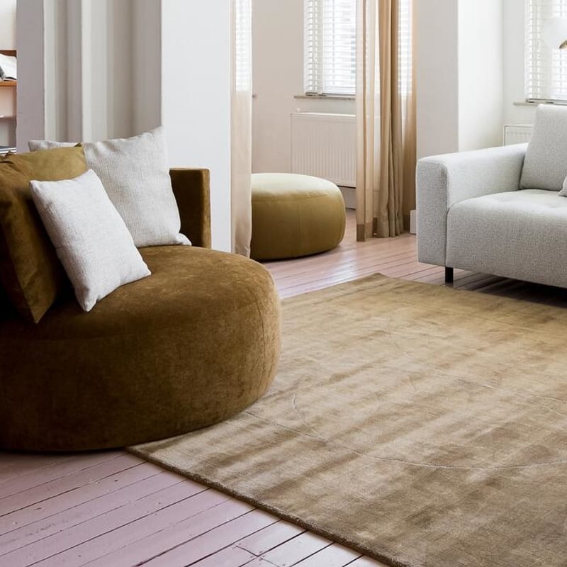 Ryker 53 - Velvet Viscose Vloerkleed Taupe Mix