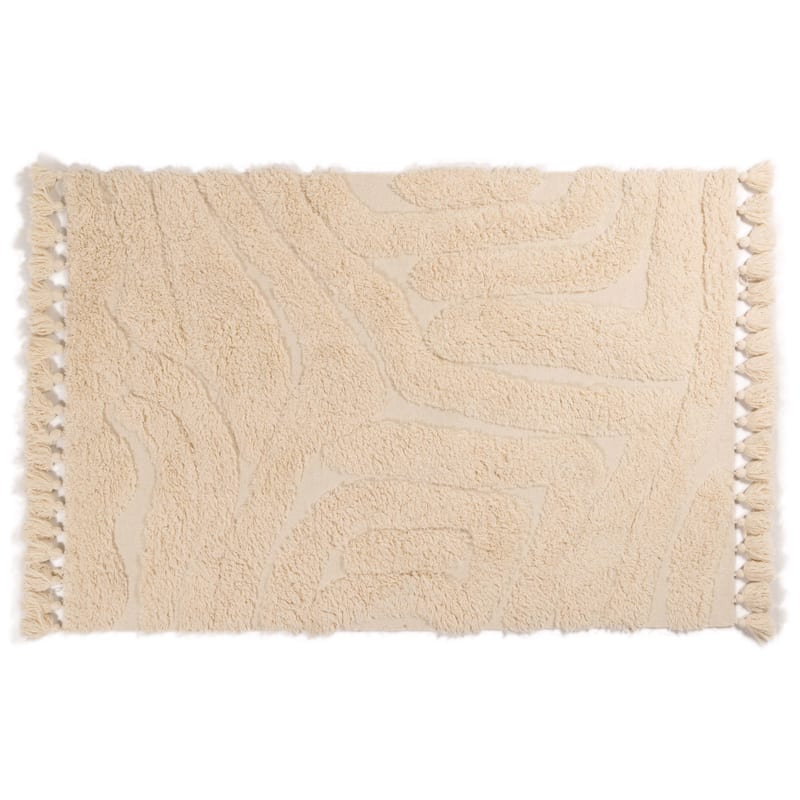 Wallace Waves 12 - Carved wollen vloerkleed in gebroken wit kleursamenstelling