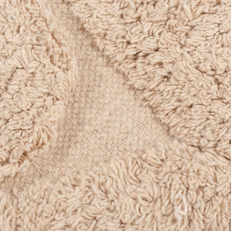Wallace Waves 13 - Carved wollen vloerkleed in beige kleursamenstelling