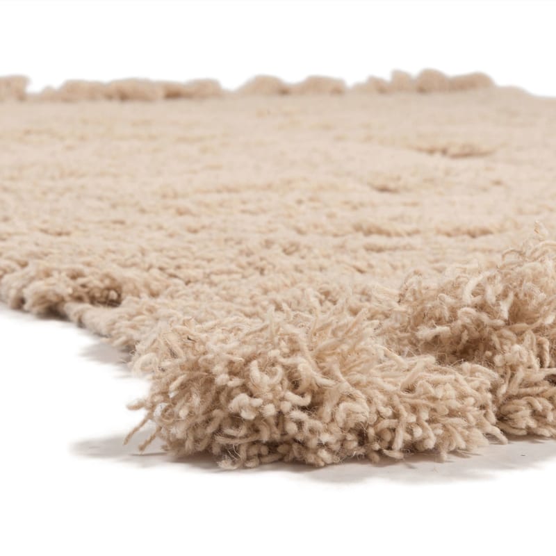 Wallace Waves 13 - Carved wollen vloerkleed in beige kleursamenstelling
