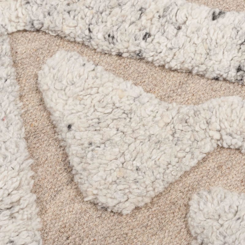 The York 13 - Wollen Carved Vloerkleed in Beige Kleursamenstelling