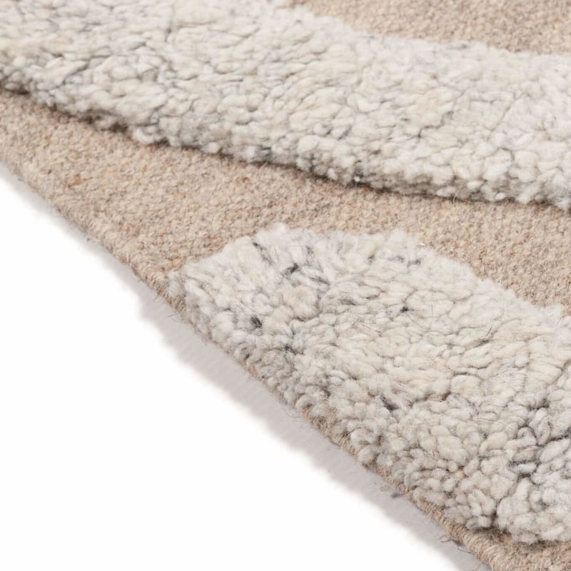 The York 13 - Wollen Carved Vloerkleed in Beige Kleursamenstelling
