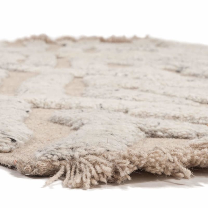The York 13 - Wollen Carved Vloerkleed in Beige Kleursamenstelling