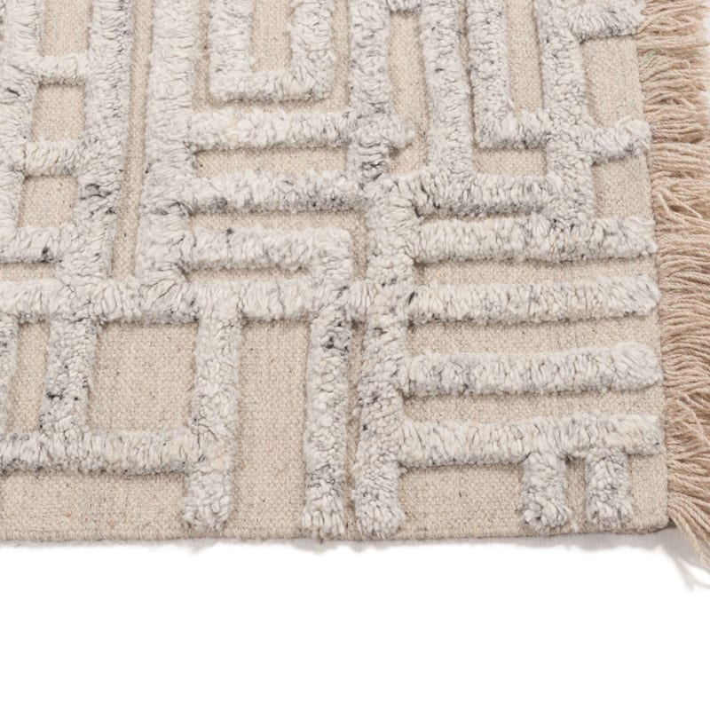 Cecil Crystal 13 - Wollen Carved Vloerkleed in Beige Kleursamenstelling